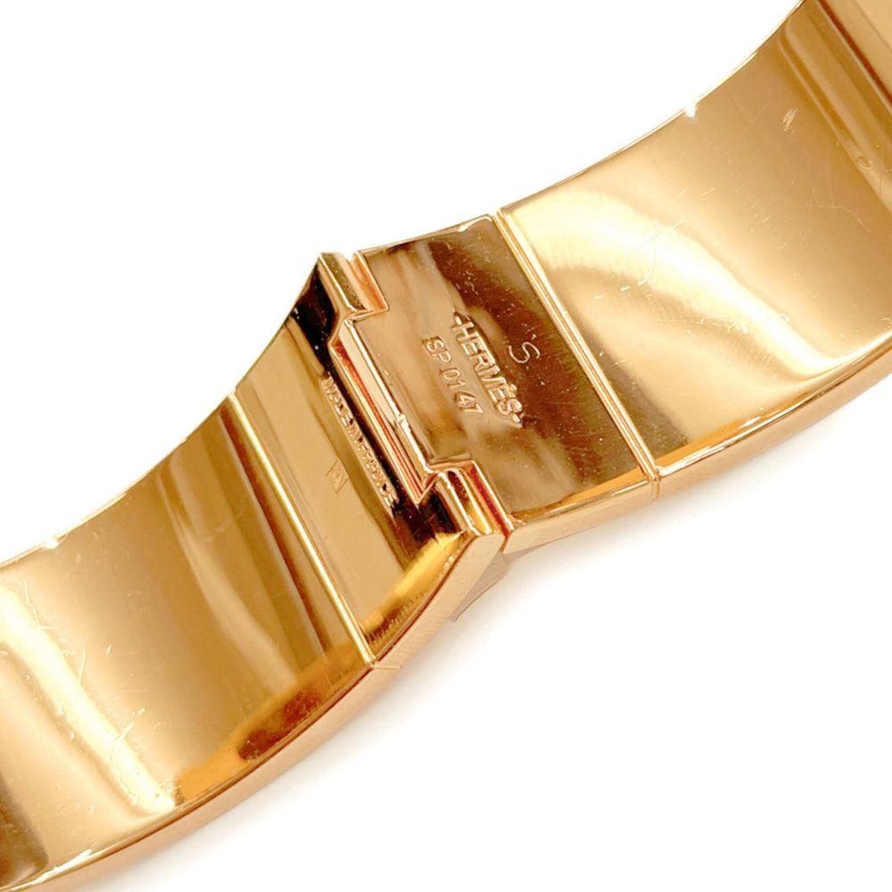 Hermes Charniere GM Bracelet Bangle Gold Rouge Vif — Like New