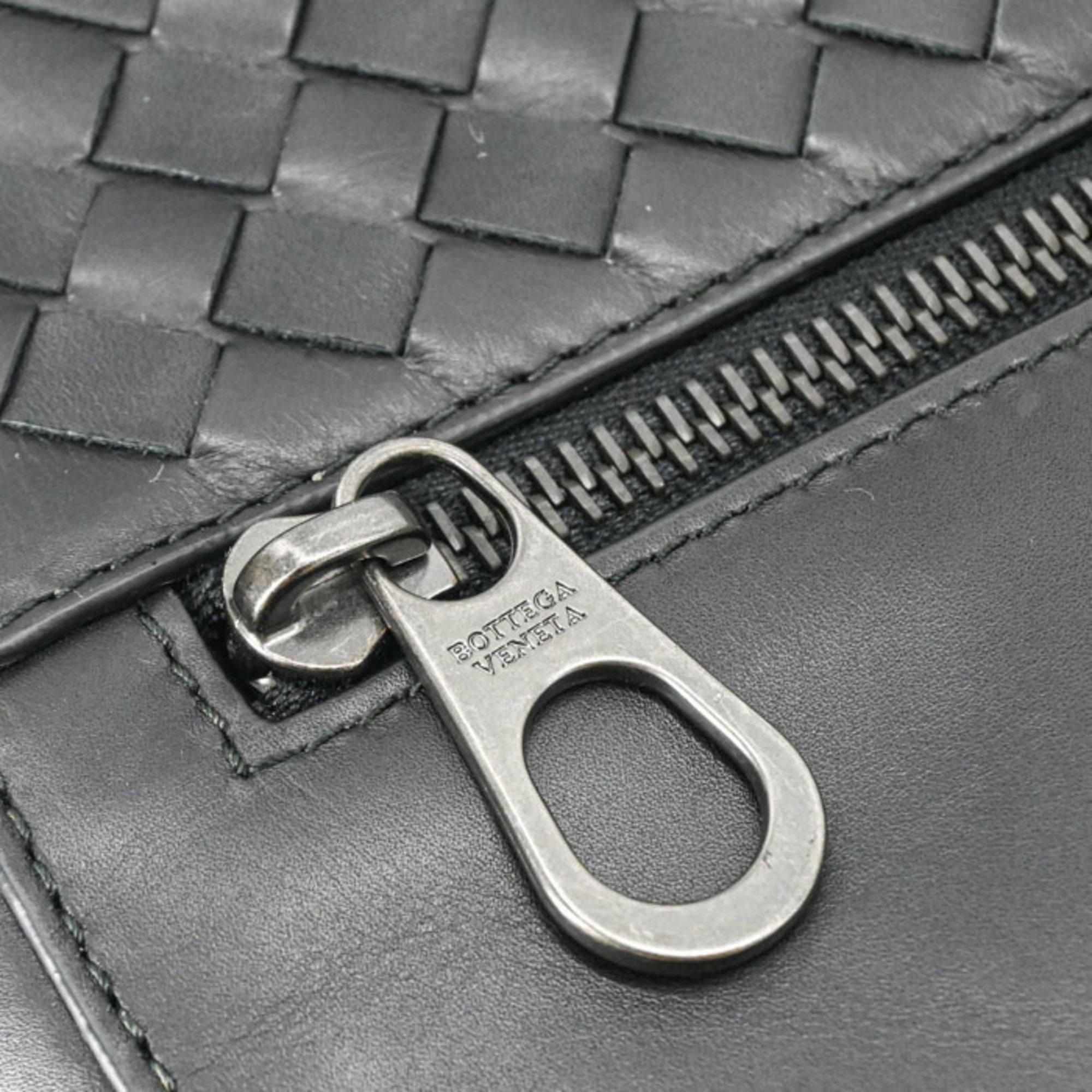 BOTTEGA VENETA Intrecciato Leather Shoulder Bag, Black, Men's, 405557 — New - Store Return