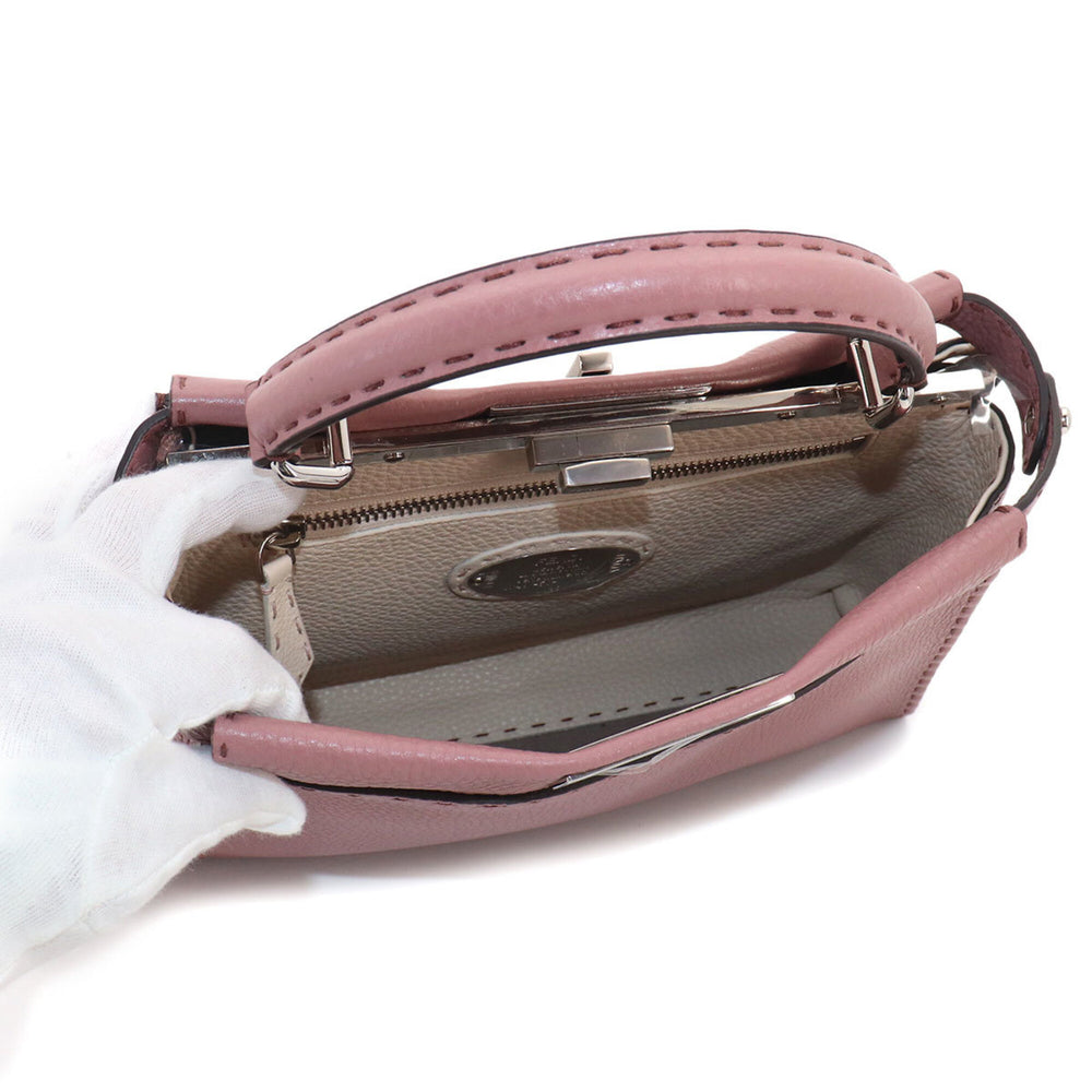 Fendi Selleria Peekaboo Regular 2-way Hand/Shoulder Handbag, Leather, Pink, 8BN290 — New - Store Return
