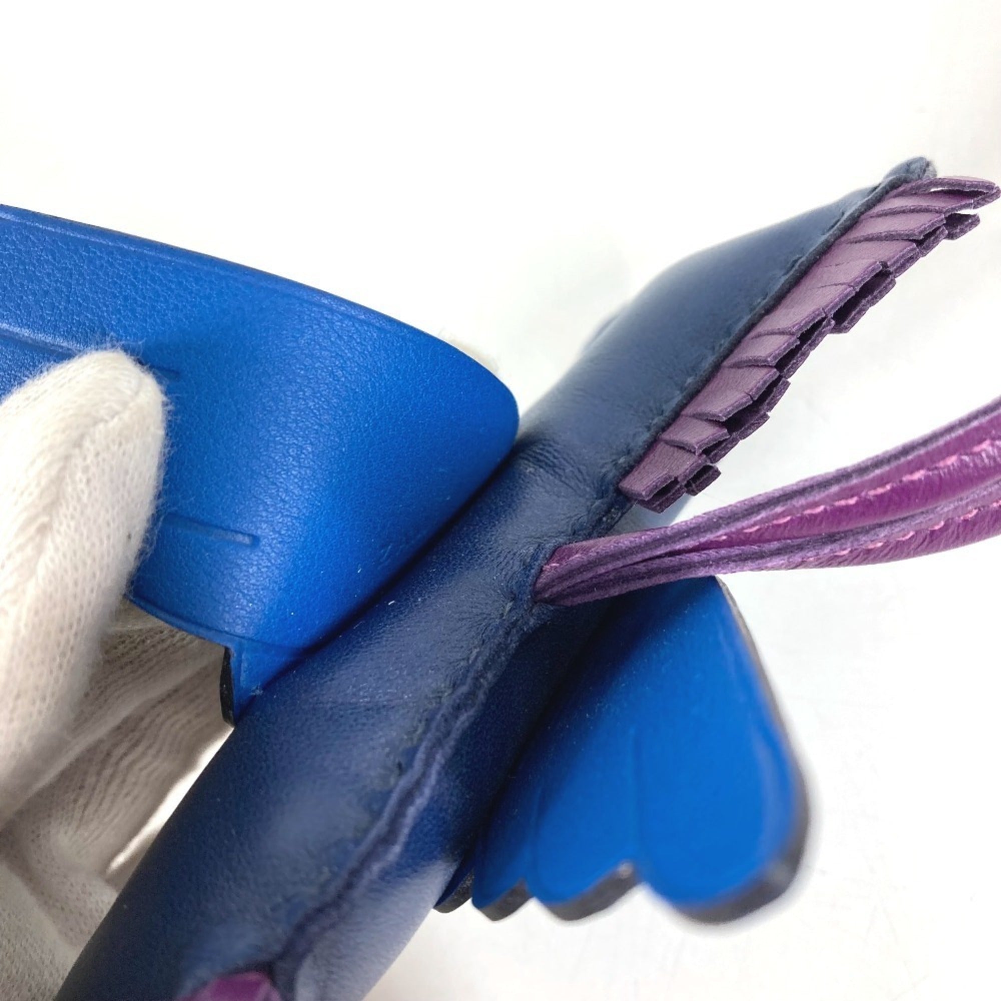 HERMES Horse Keychain Cheval Rodeo Pegasus MM Accessory Bag Charm Agneau Milo Men's Women's Blue — Like New