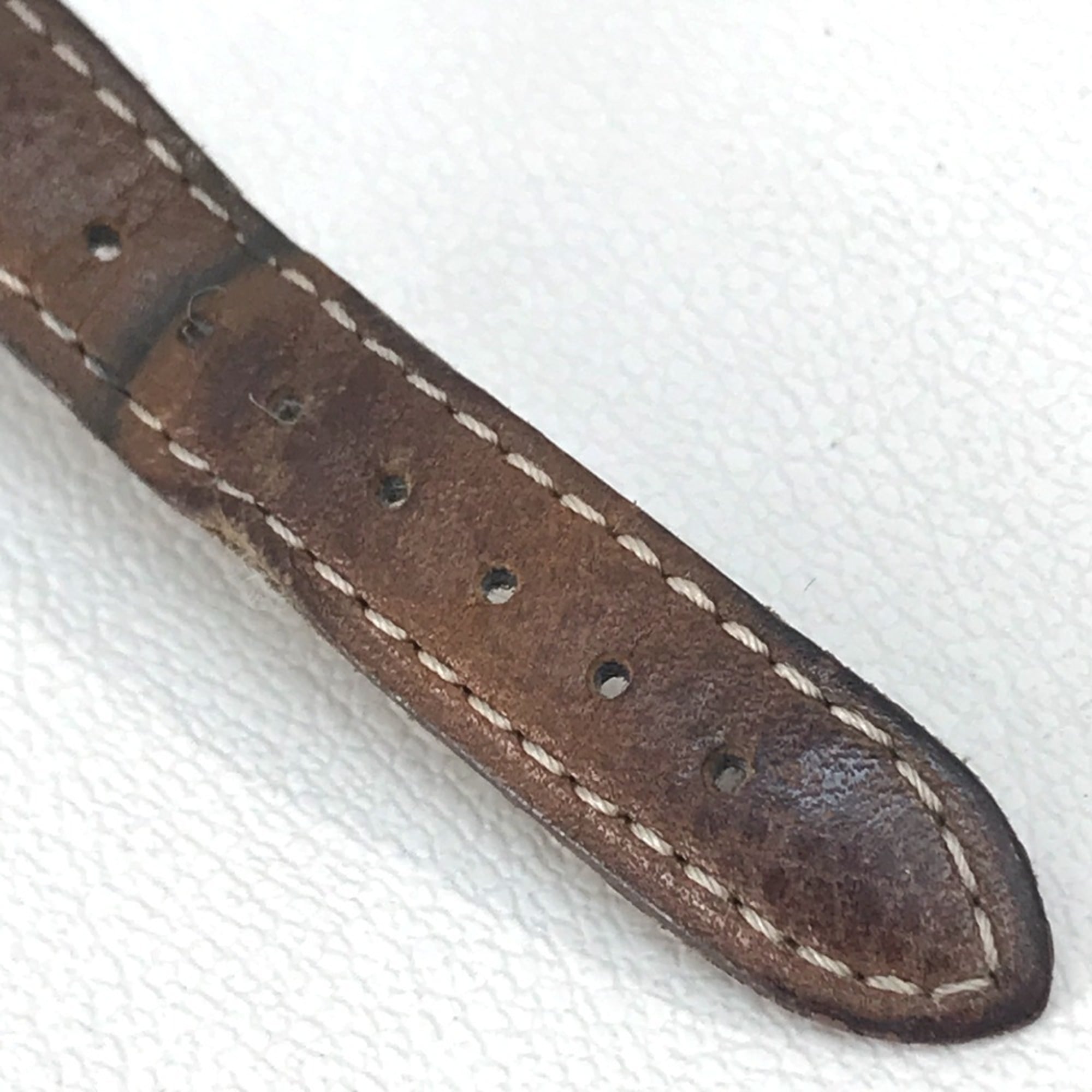 CARTIER 1801 Mastrond Vermeil Watch SV925 Leather Strap Women's Gold E-210908-30 — Good