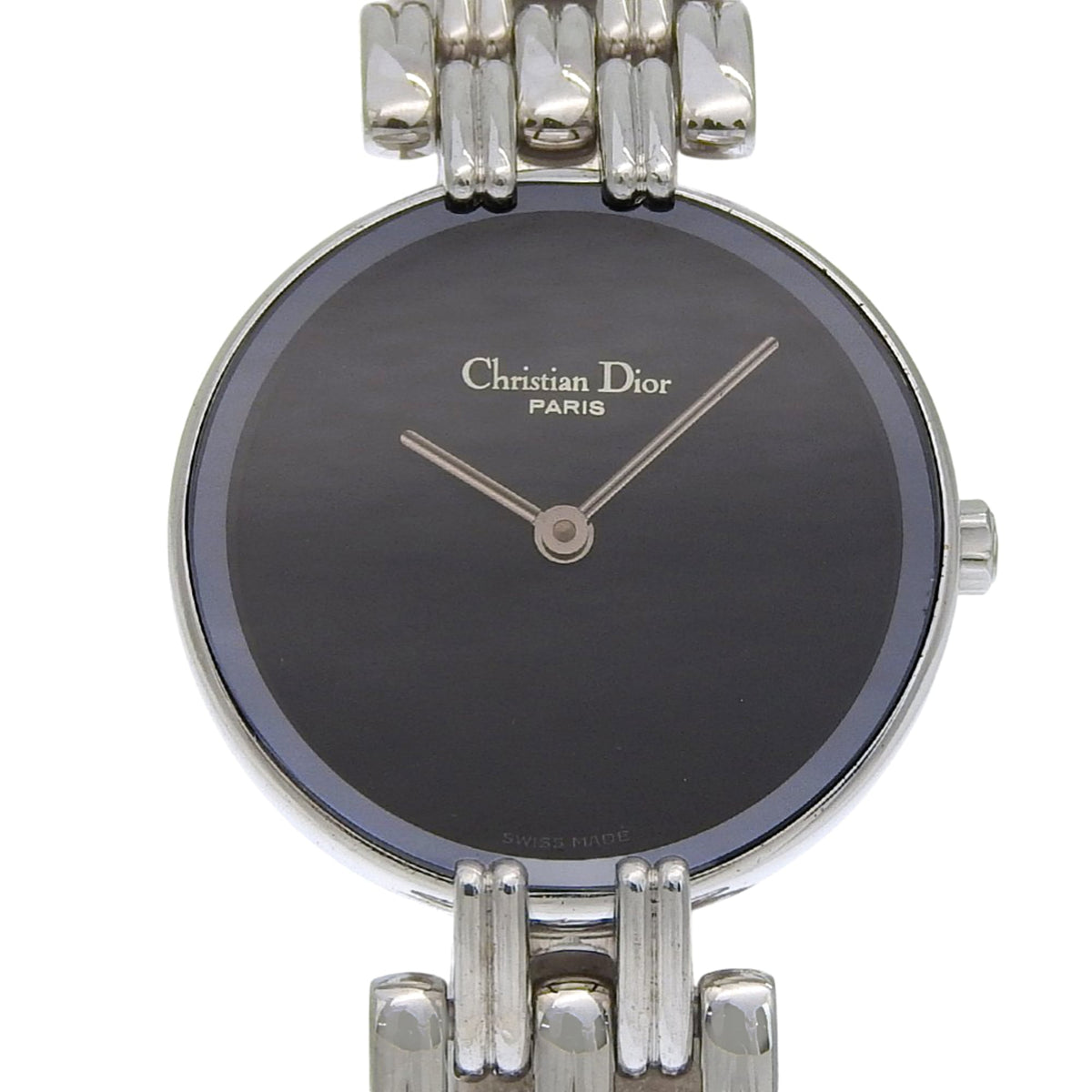 Christian Dior Bakira Watch D44-120 Stainless Steel Silver Quartz Analog Black Dial Women's — Very Good