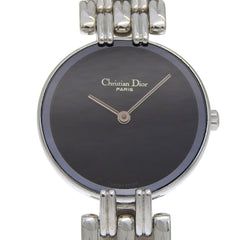 Christian Dior Bakira Watch D44-120 Stainless Steel Silver Quartz Analog Black Dial Women's — Very Good