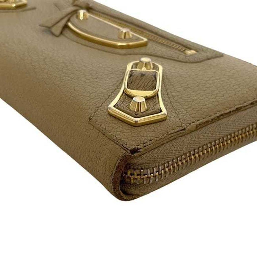 Balenciaga Round Long Wallet f-24475 Beige Classic 390187 AQ40G 9637 Leather A 568148 BALENCIAGA for Men and Women