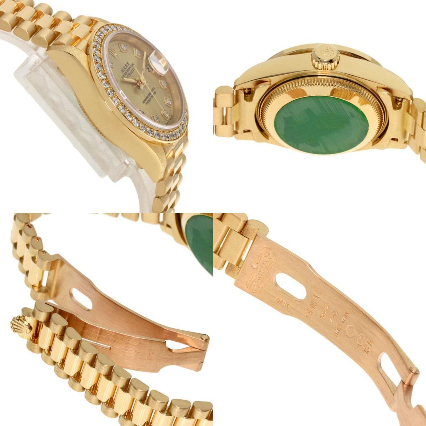 Rolex 69138G Datejust 10P Diamond Watch K18 Yellow Gold K18YG Ladies ROLEX