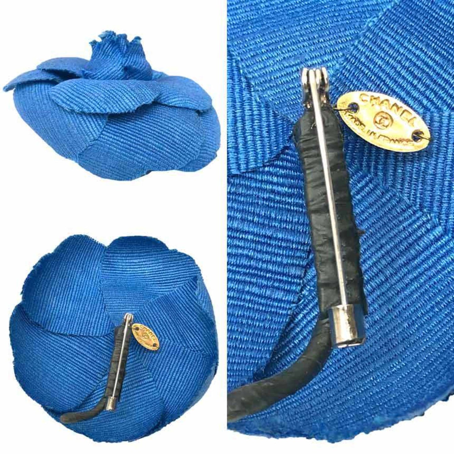 CHANEL Camellia Corsage Brooch Blue Chanel Women's