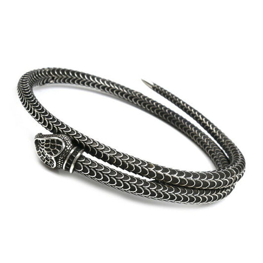 GUCCI Gucci Silver 925 Snake Bangle Size 19 47.7g Men's