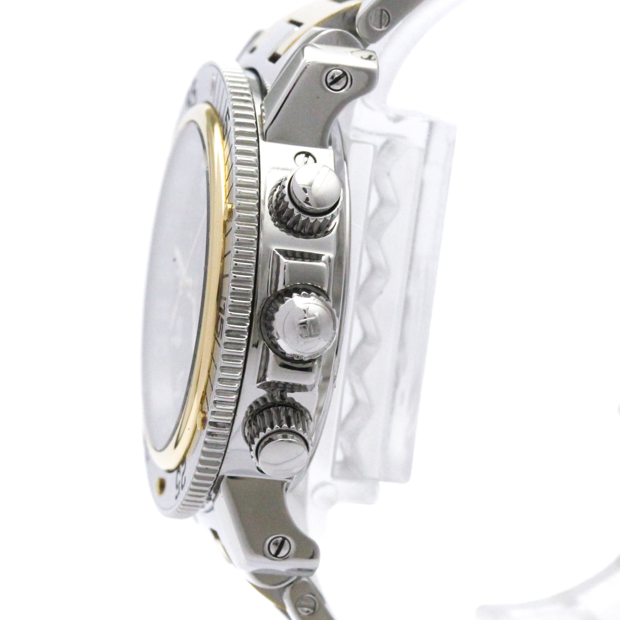 HERMES Clipper Diver Chronograph 18K Gold Steel Watch CL2.320 Polished — Very Good