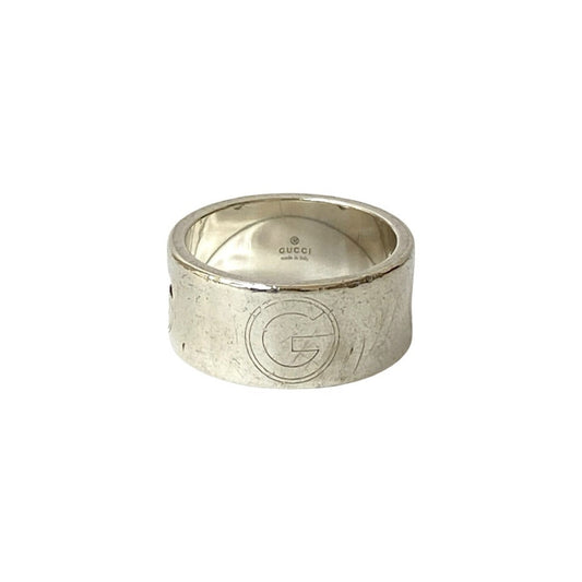 GUCCI G Logo Cutout Ring, 925 Sterling Silver, Men's Accessory, 60302