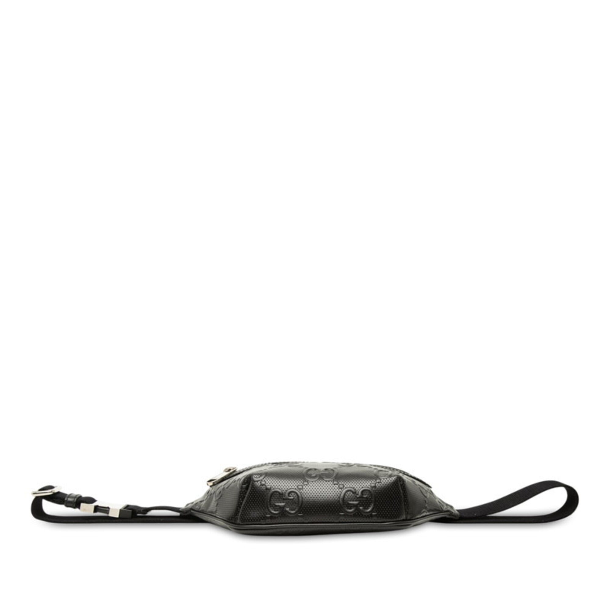 Gucci GG Embossed Waist Bag, Body Crossbody 658582, Black Leather, Women's, GUCCI — Like New
