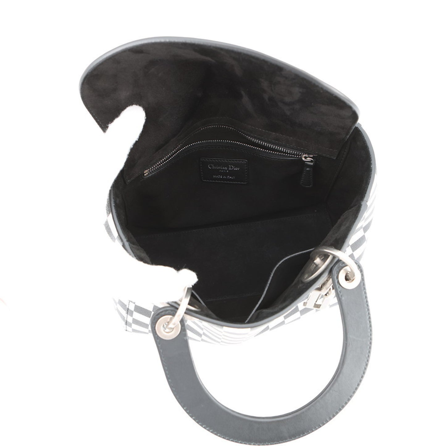 Christian Dior Lady Checker Medium Leather Handbag, 2-way