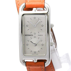 HERMES Cap Cod Deux Zones Steel Double Tour Watch CC3.210 Polished — Very Good