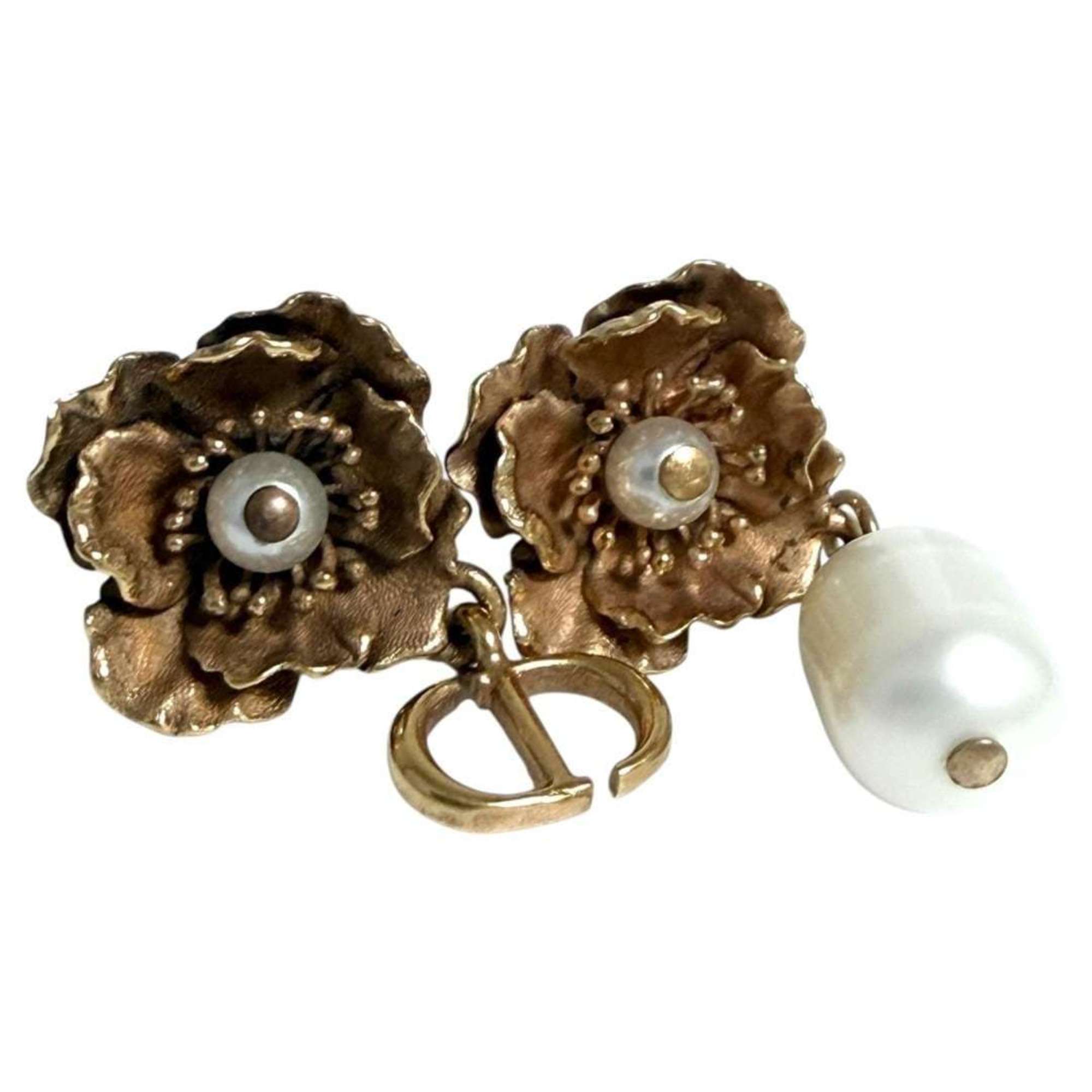Christian Dior Dior Women's D Millefiori Earrings with Asymmetrical Flowers