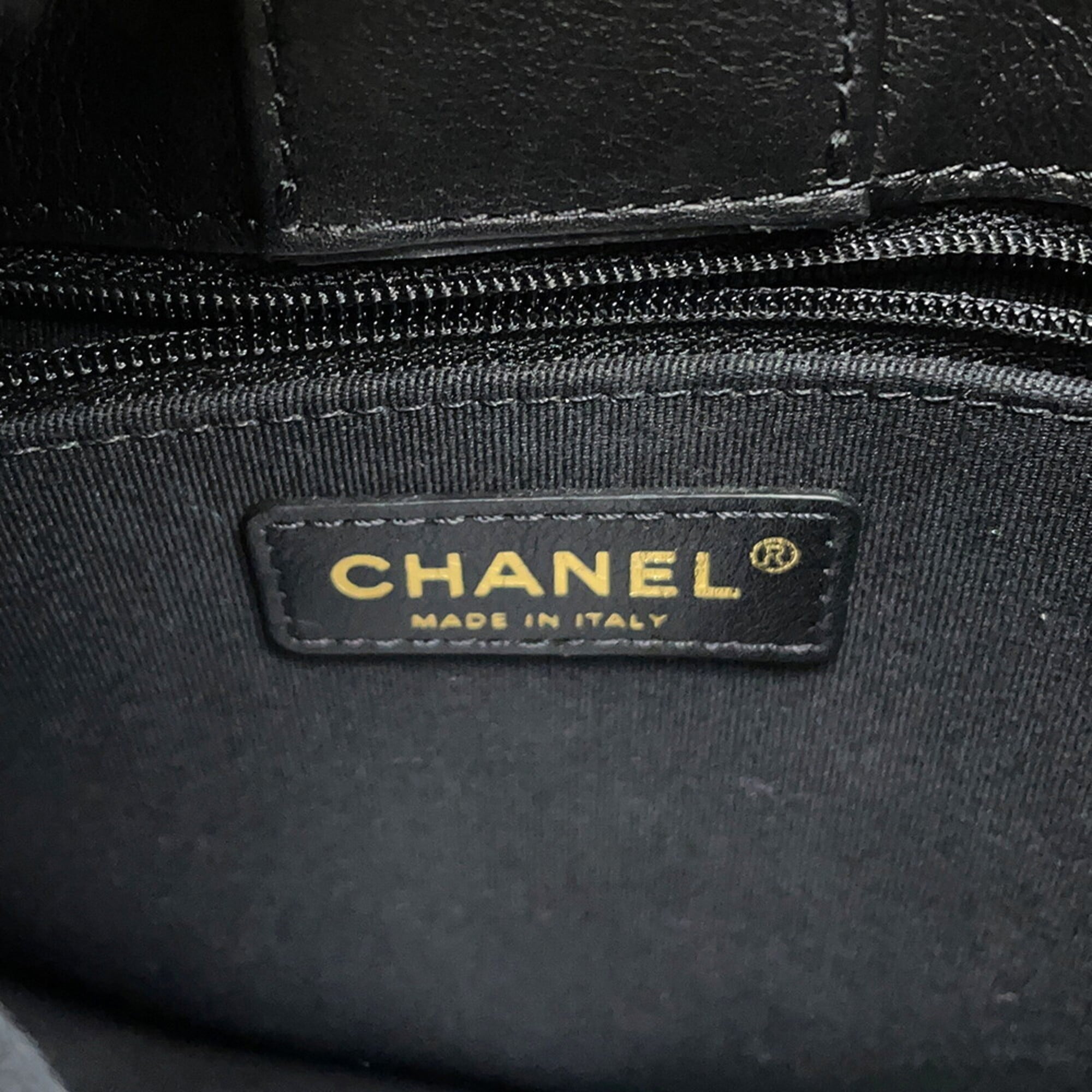 Chanel Chain Shoulder Bag, Matelassé, Coco Mark, Hobo, Lambskin, CHANEL 2-way, Black, Handbag, Women's — Like New
