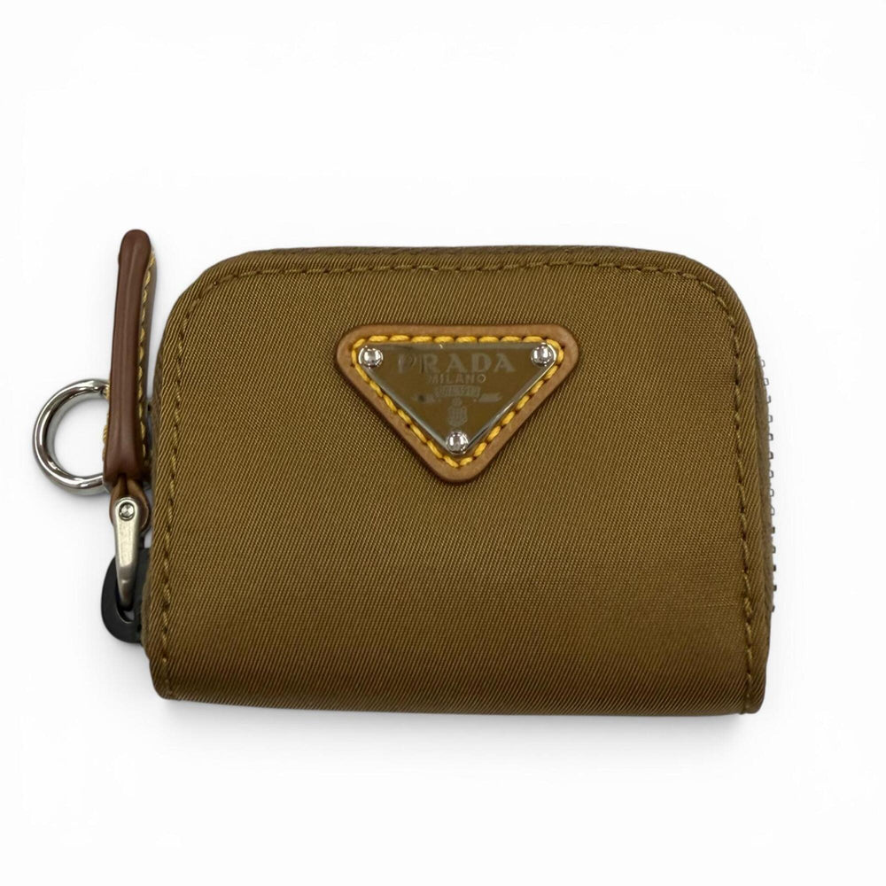 PRADA 2VH172 Nylon Leather Triangle Logo Plate Re-Nylon Shoulder Bag with Pouch Brown Made in Italy Men's — Like New