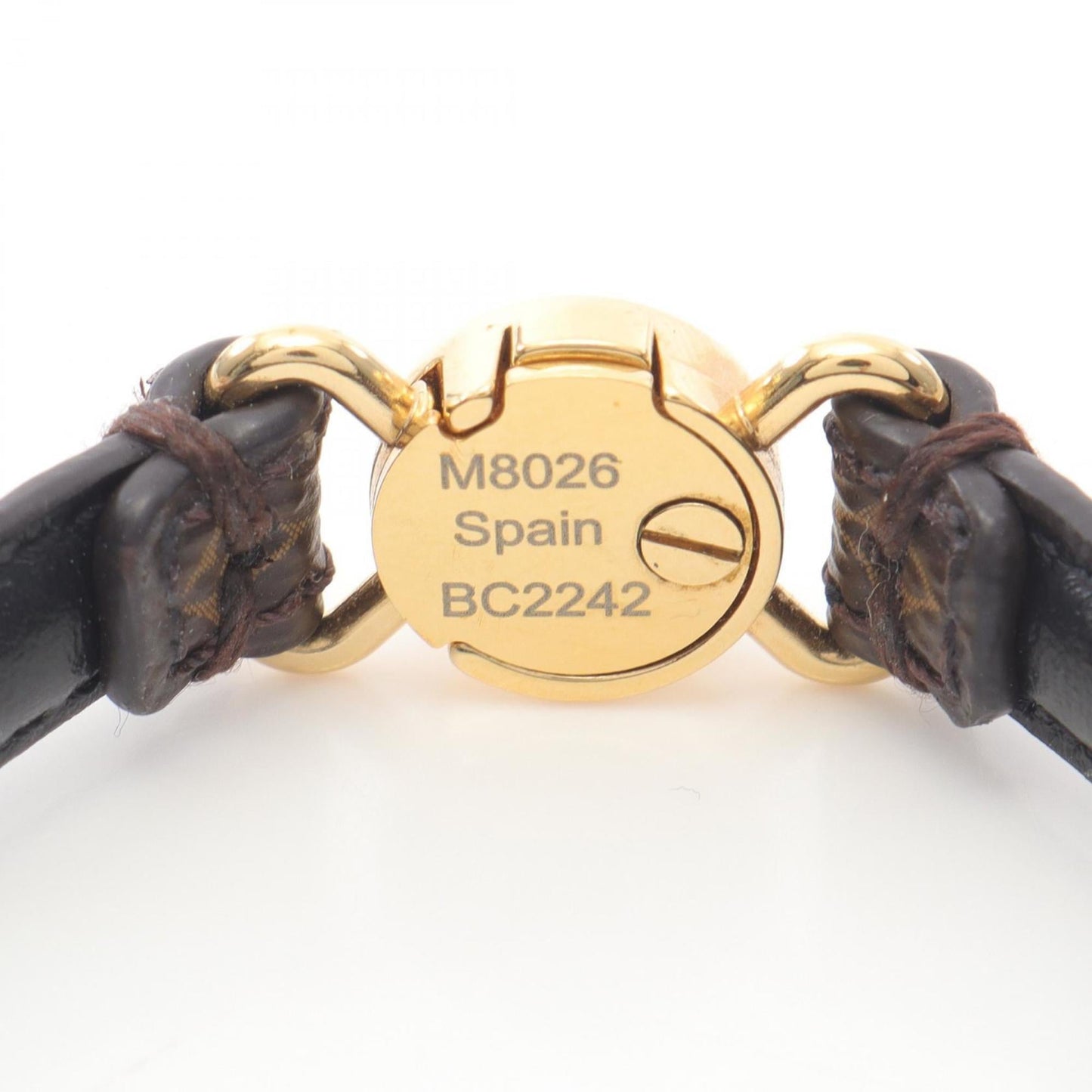 Louis Vuitton LV Click It Monogram Bracelet, Leather, Gold-Plated, Women's, Brown and Black