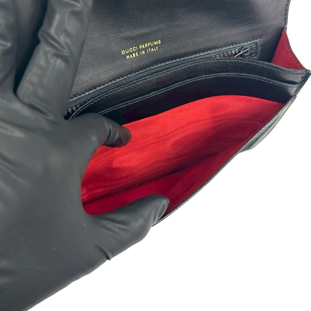 GUCCI Vintage GG Logo Hardware Sherry Line Canvas Leather Pouch Black 79409 — Like New