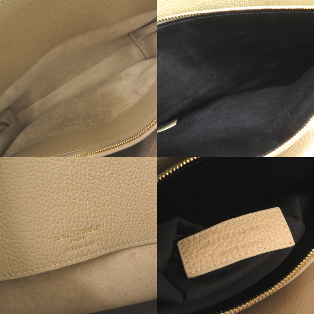 Yves Saint Laurent Saint Laurent Paris Sac de Jour Medium Leather Beige 2-Way Handbag Shoulder Bag Tote 0153 SAINT LAURENT PARIS — Like New