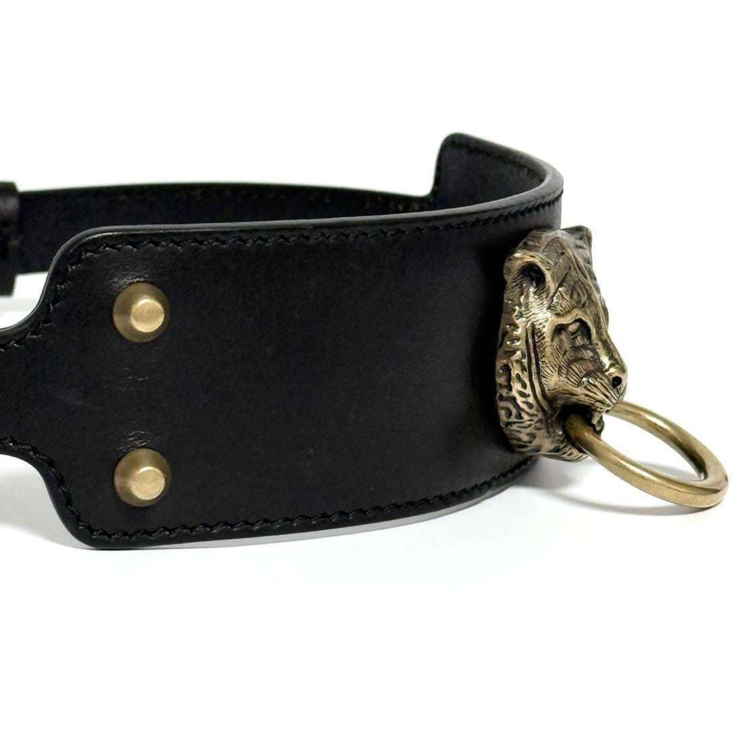 Gucci Women's Tiger Head Choker Necklace Leather