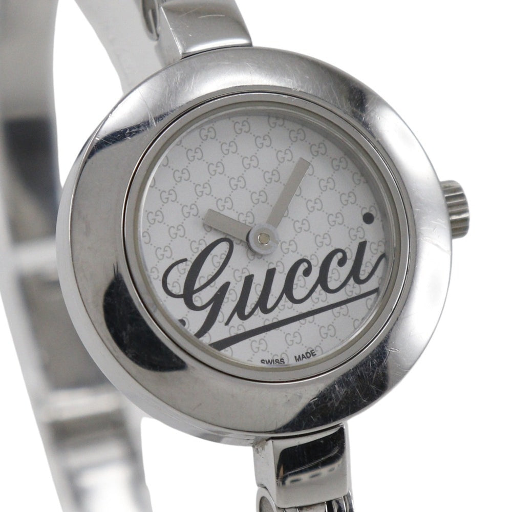 Gucci G Circle Watch Logo 105 Stainless Steel Quartz Analog Display White Dial Women's — Good