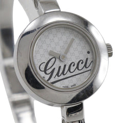 Gucci G Circle Watch Logo 105 Stainless Steel Quartz Analog Display White Dial Women's — Good
