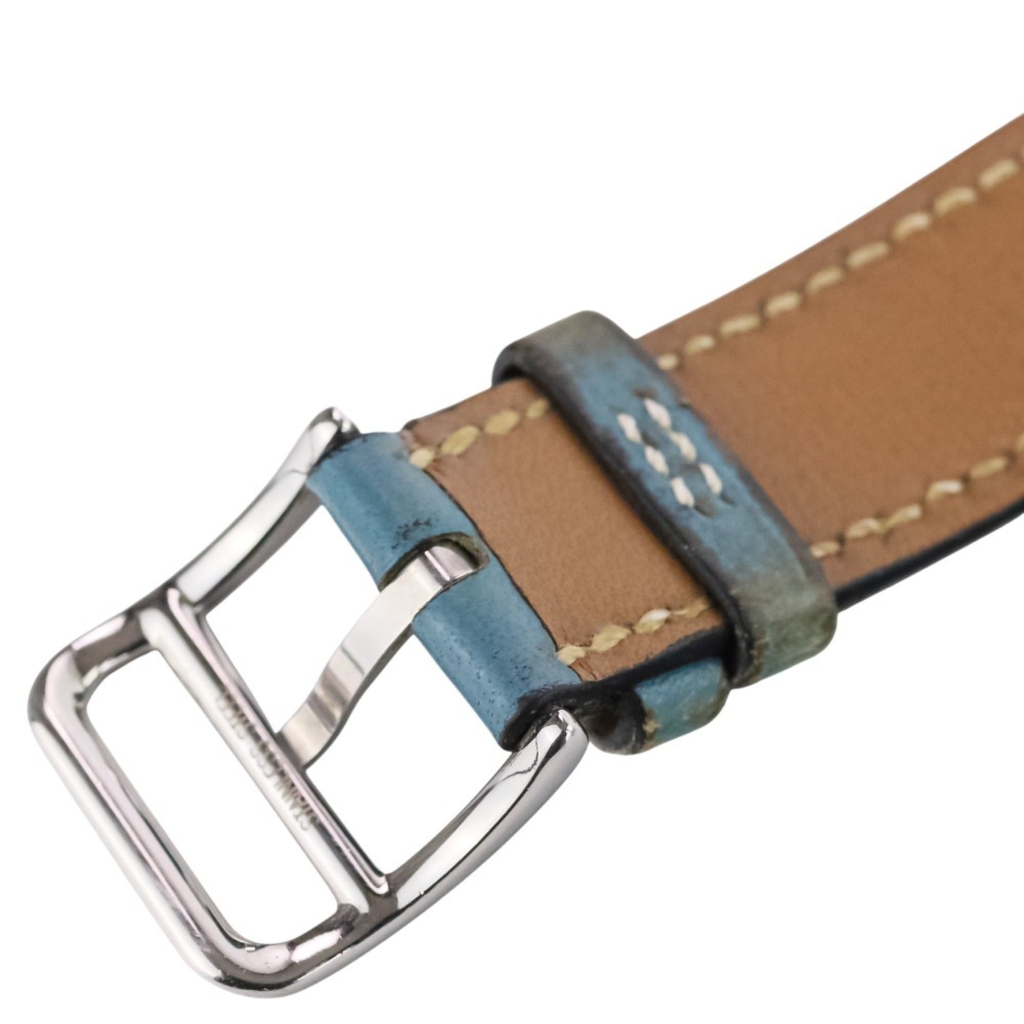 HERMES H-Watch HH1.210 White Dial Blue Silver Color Women's Watch — Very Good