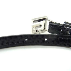 GUCCI bracelet, G, black patent leather, women's, rhinestone, double strand — Like New