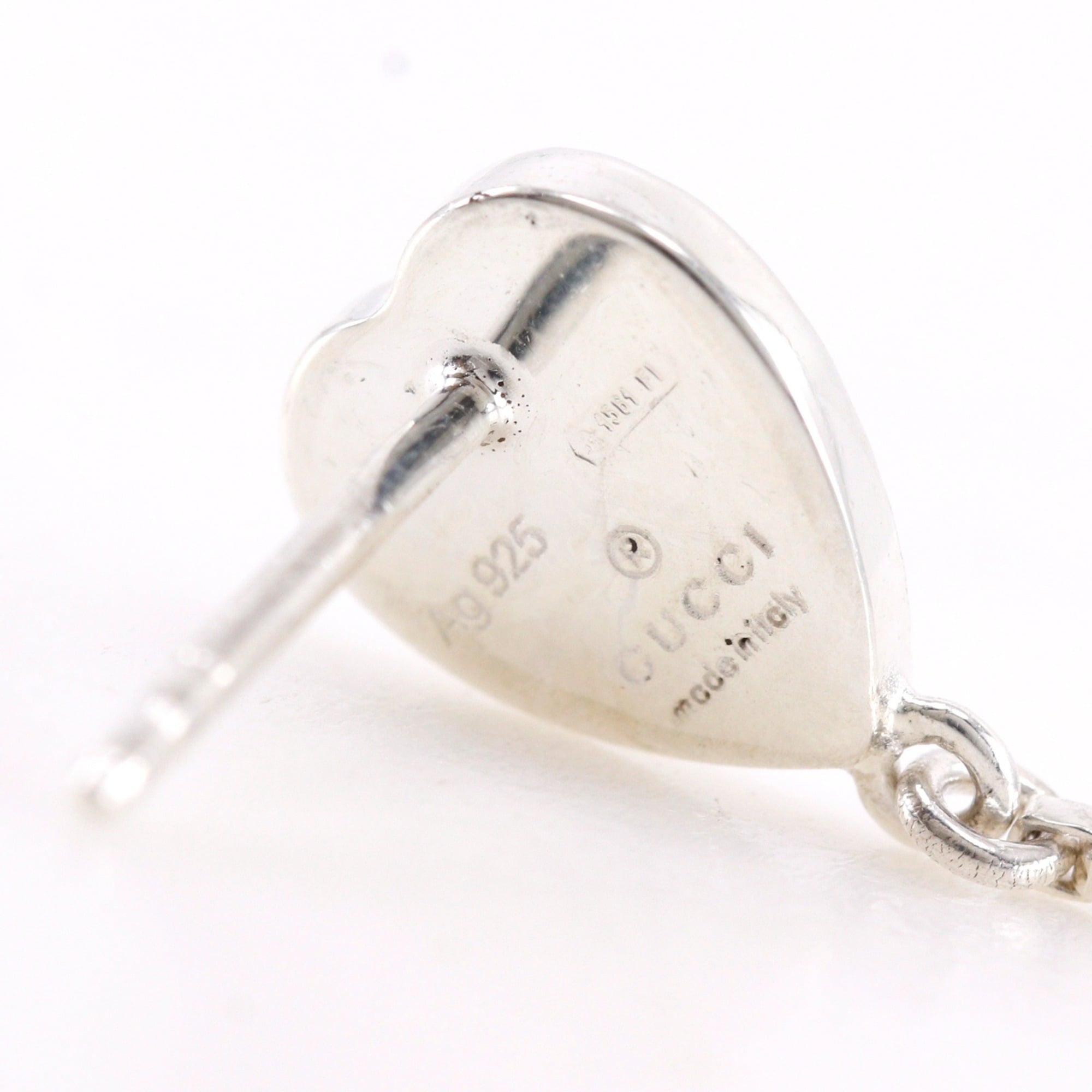 Gucci Heart/Bar Earrings, Sterling Silver 925, Approx. 4.0g, Women's — Like New