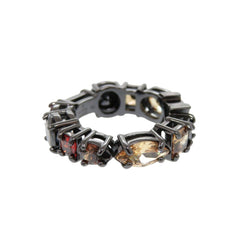 Like new Louis Vuitton M1202L metal ring with colored stones and black accents, model LV 1243 — Like New
