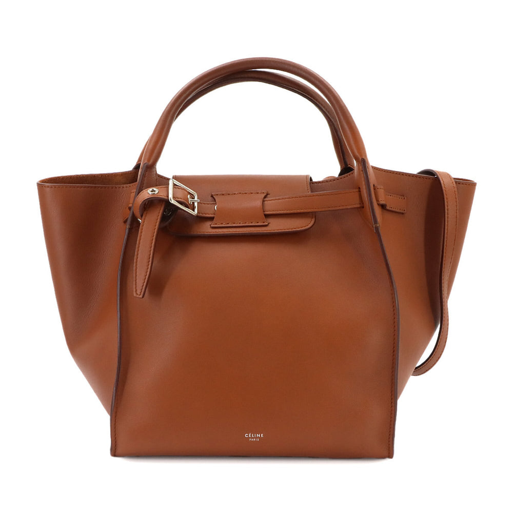 Celine Big Bag Small with Long Strap 2-way Handbag Shoulder Leather Brown 183313 — New - Store Return