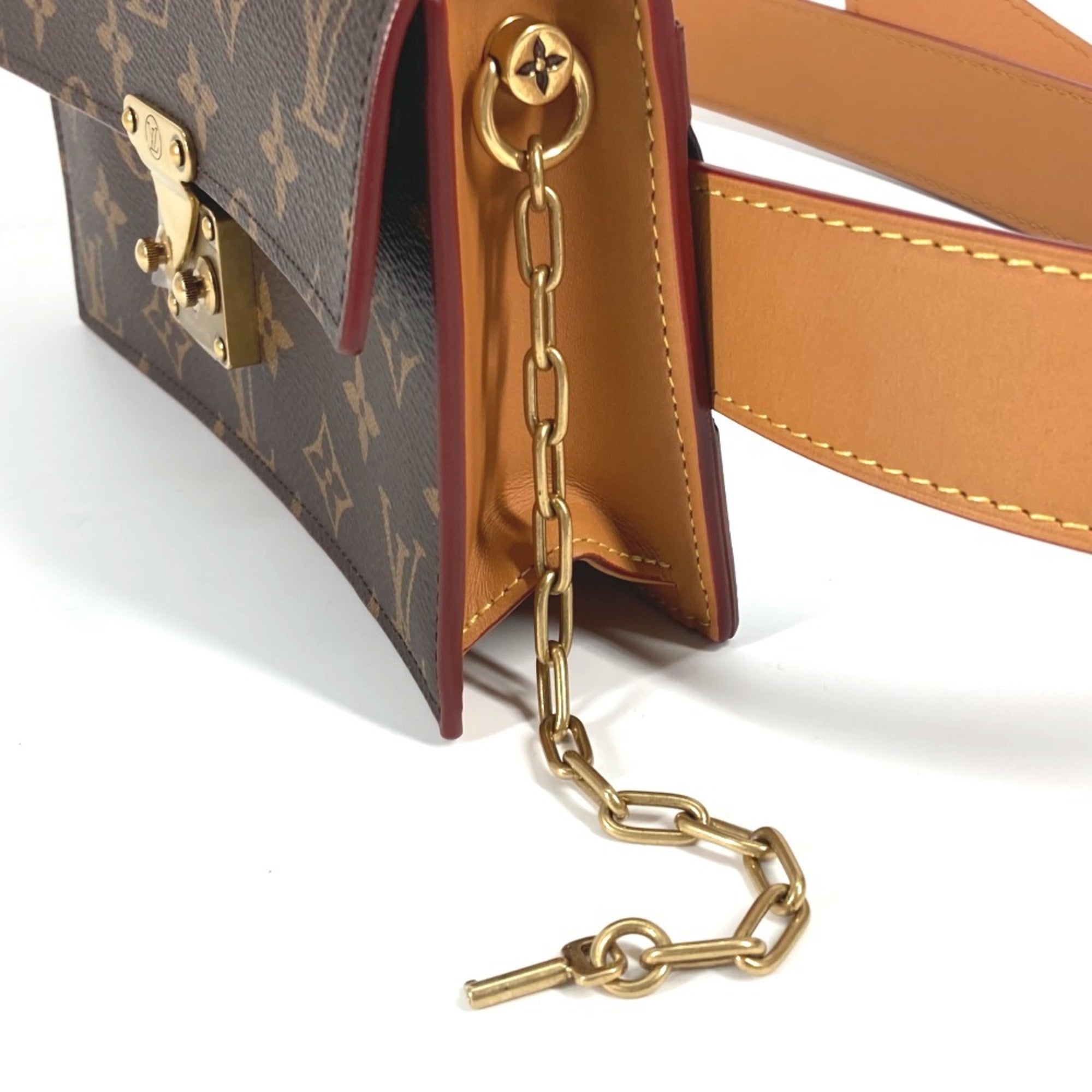LOUIS VUITTON M44667 Monogram S-Lock Belt Pouch PM, Bag, Shoulder Waist Canvas, Women's, Brown, Like New — Like New