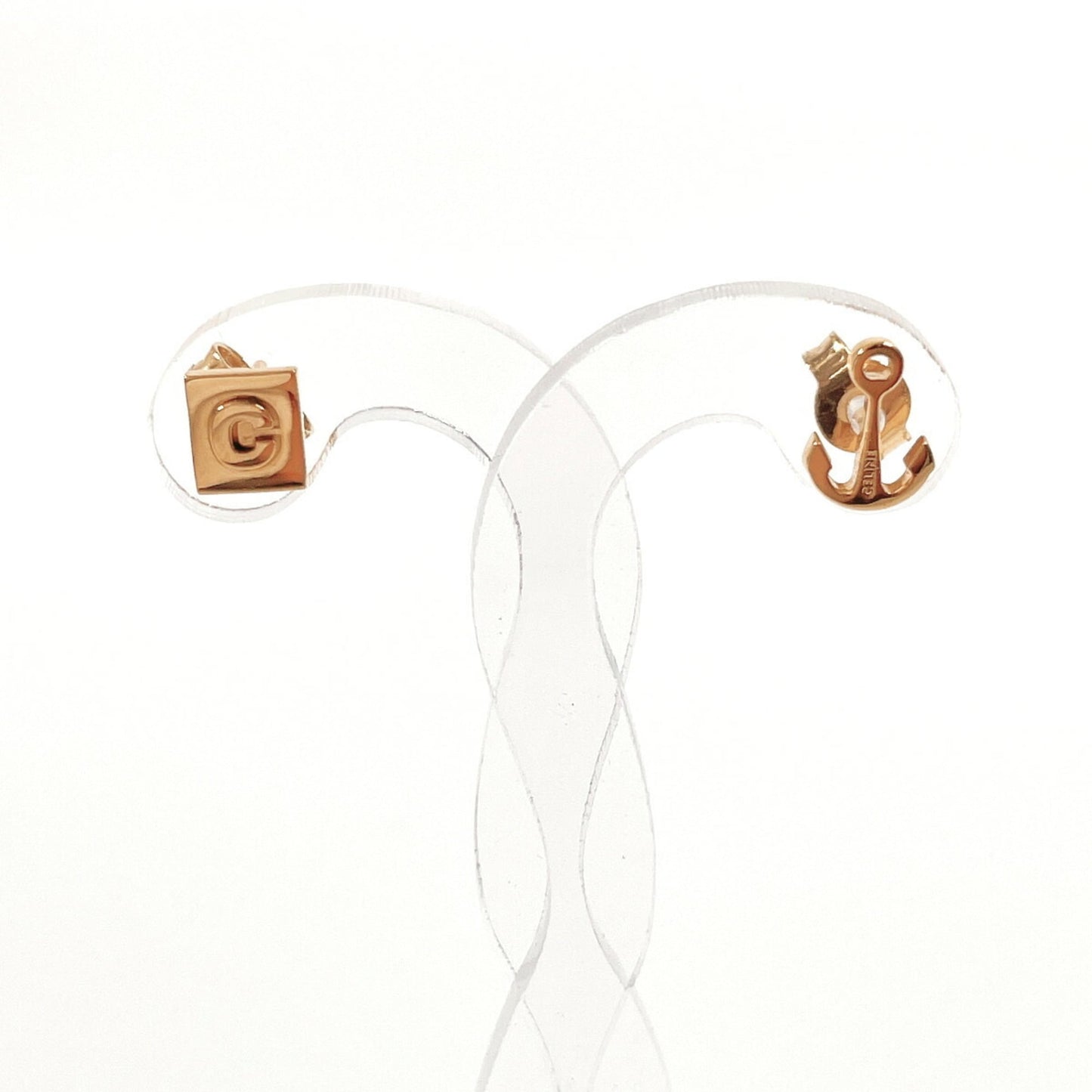 CELINE Anchor Motif Earrings, Metal, Gold, Women's, N5038322