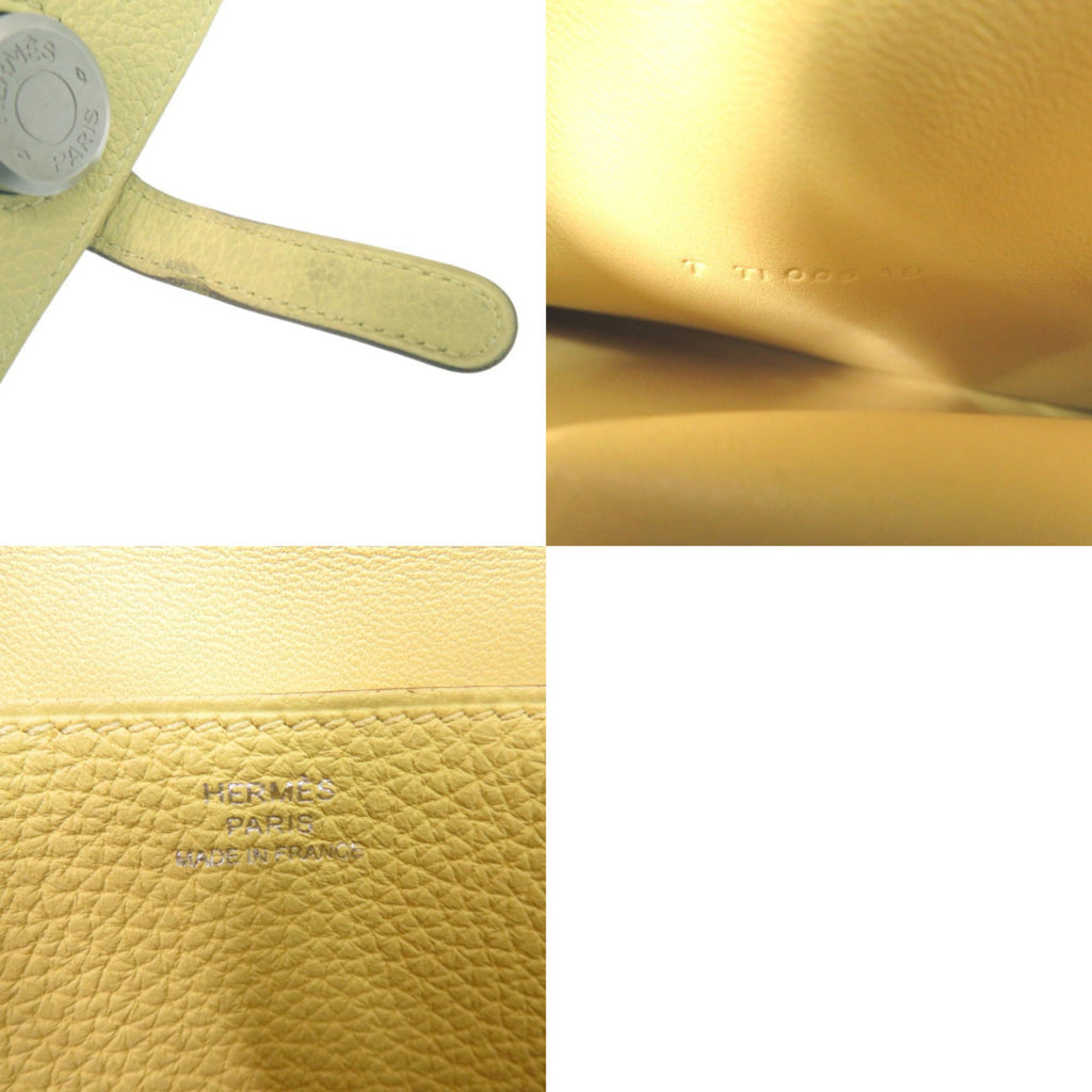Hermes Excellent condition Hermès Dogon Long Wallet, Togo Jaune Poussin, T stamp, 1041