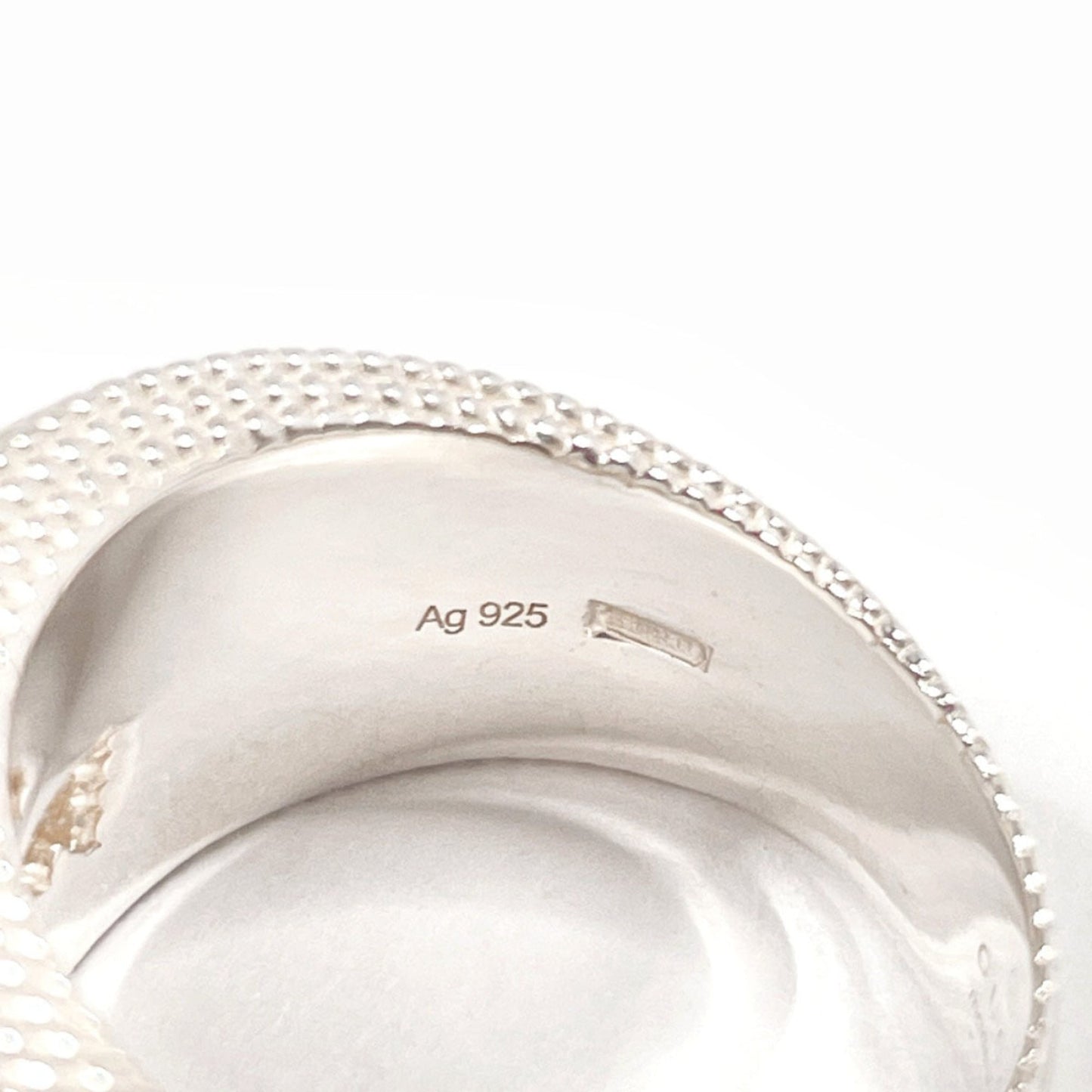 GUCCI Interlocking G Ring, 925 Sterling Silver, Size 15, Men's