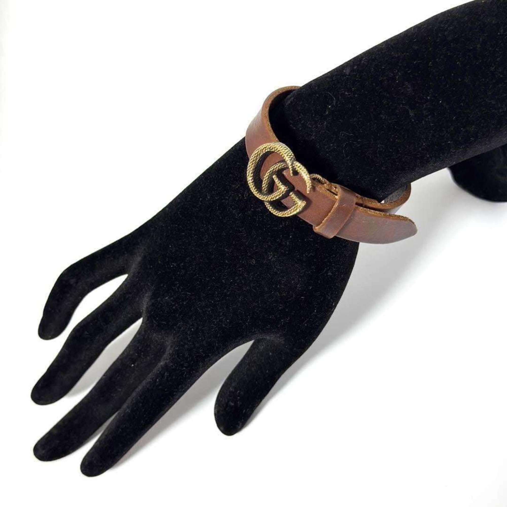 GUCCI Double G Leather Bracelet for Men and Women — Like New