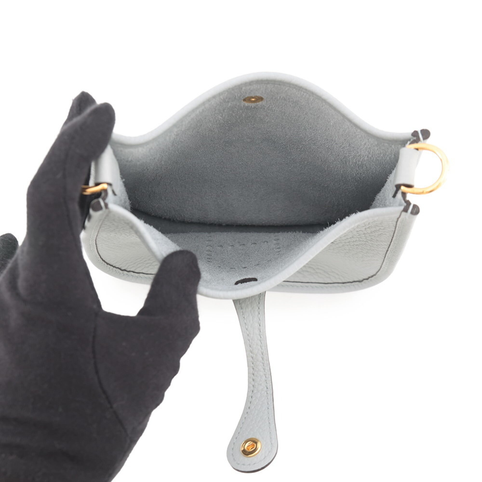 Hermes Evelyne TPM Shoulder Bag 111cm Amazon Blue Glacier Taurillon Clemence W Stamp Handbag Women's HERMES — Like New