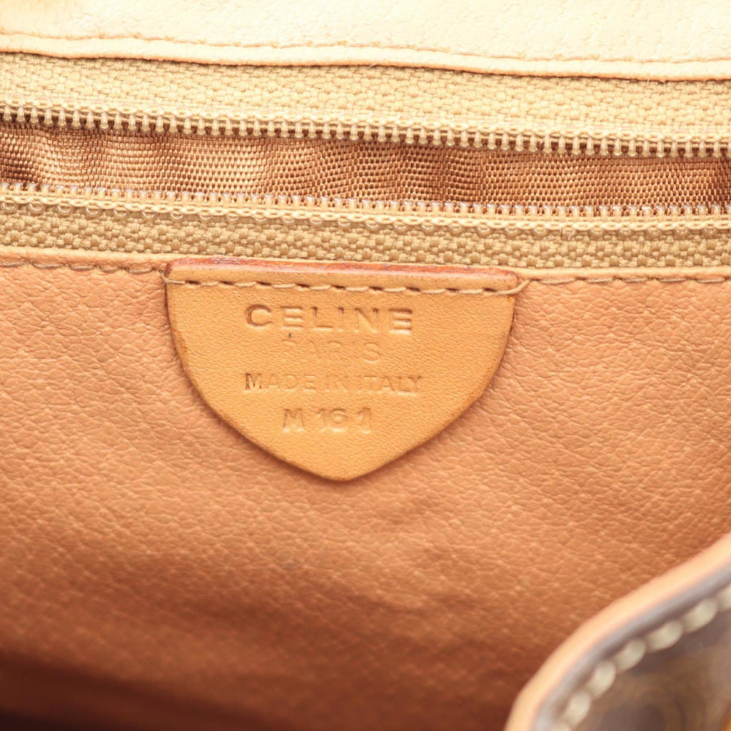 Celine Macadam Backpack, Coated Canvas and Leather, Women's, Brown