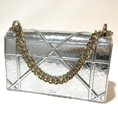 CHRISTIAN DIOR Small flap bag Bag Chain Shoulder Shoulder Bag Silver GoldHardware — Like New