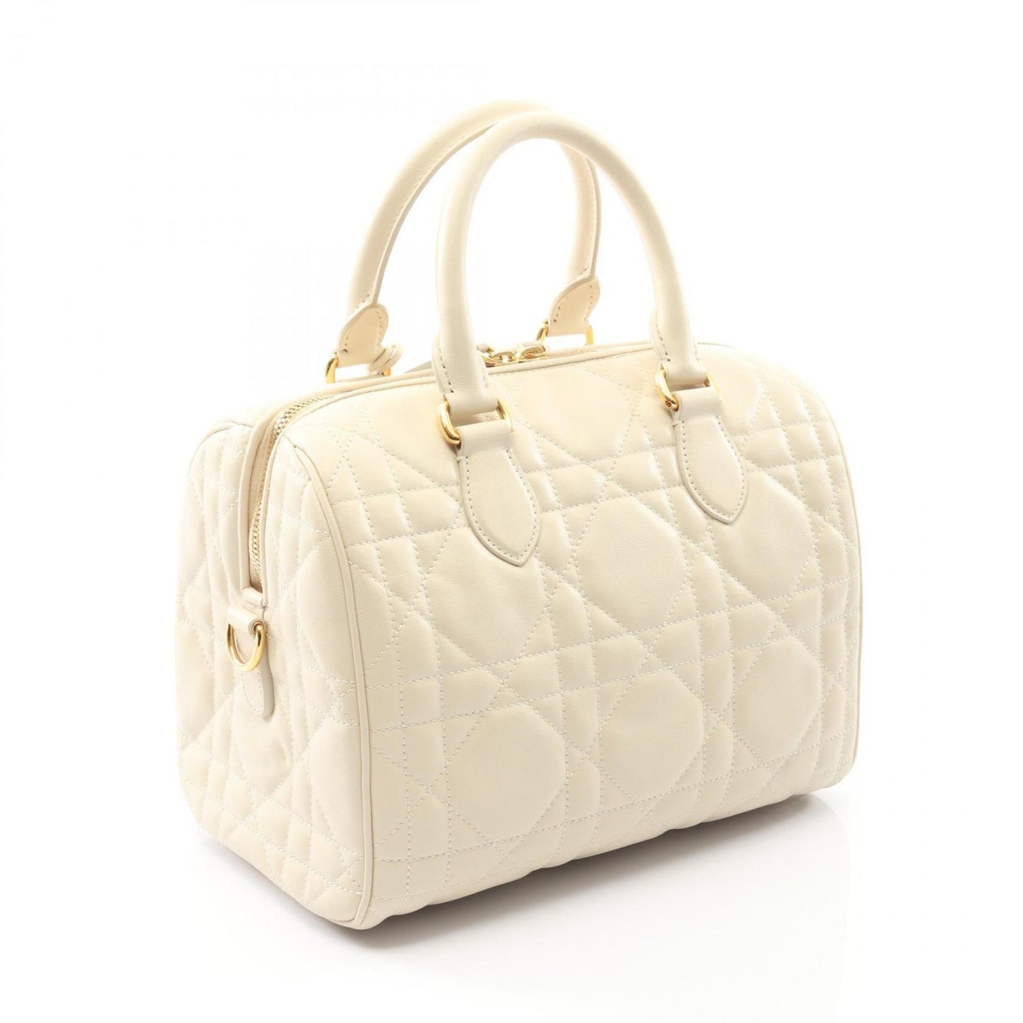 Christian Dior Dior Groove 25 Macrocannage Handbag, Leather, Women's, White, M1365UBOL