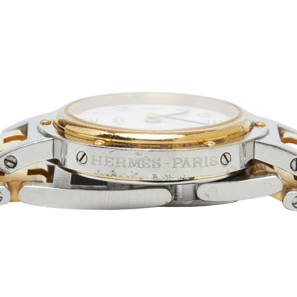 Hermes Clipper Watch CL4.220 Quartz White Dial Stainless Steel Women's HERMES — Good