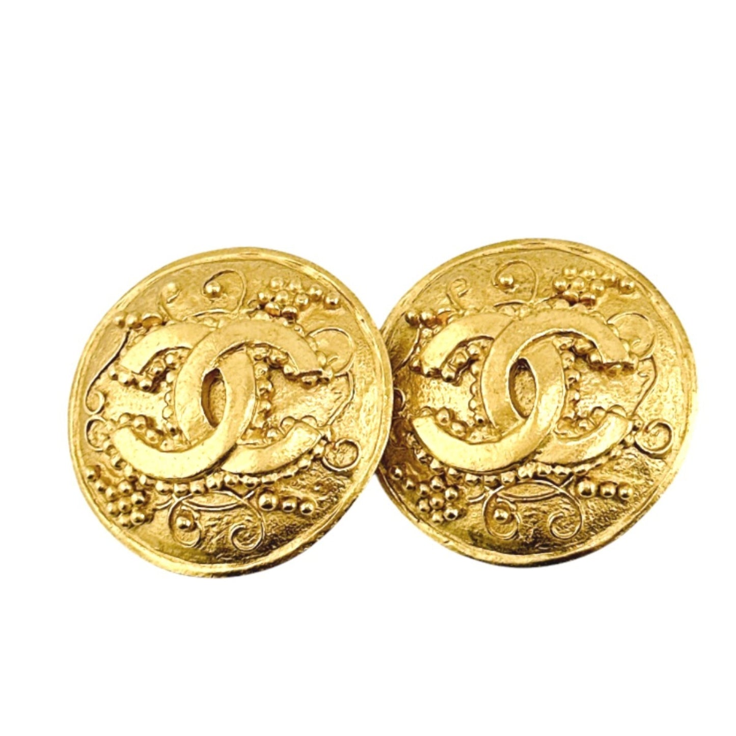 CHANEL Earrings Coco Mark Gold