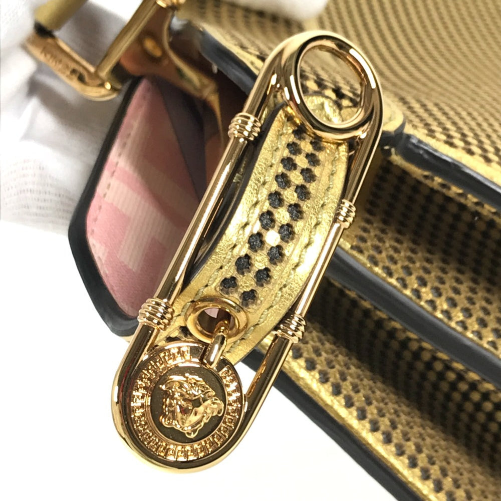 Fendi 8BN321 Versace VERSACE collaboration 2WAY Shoulder Bag Hand Bag Gold pink — Like New