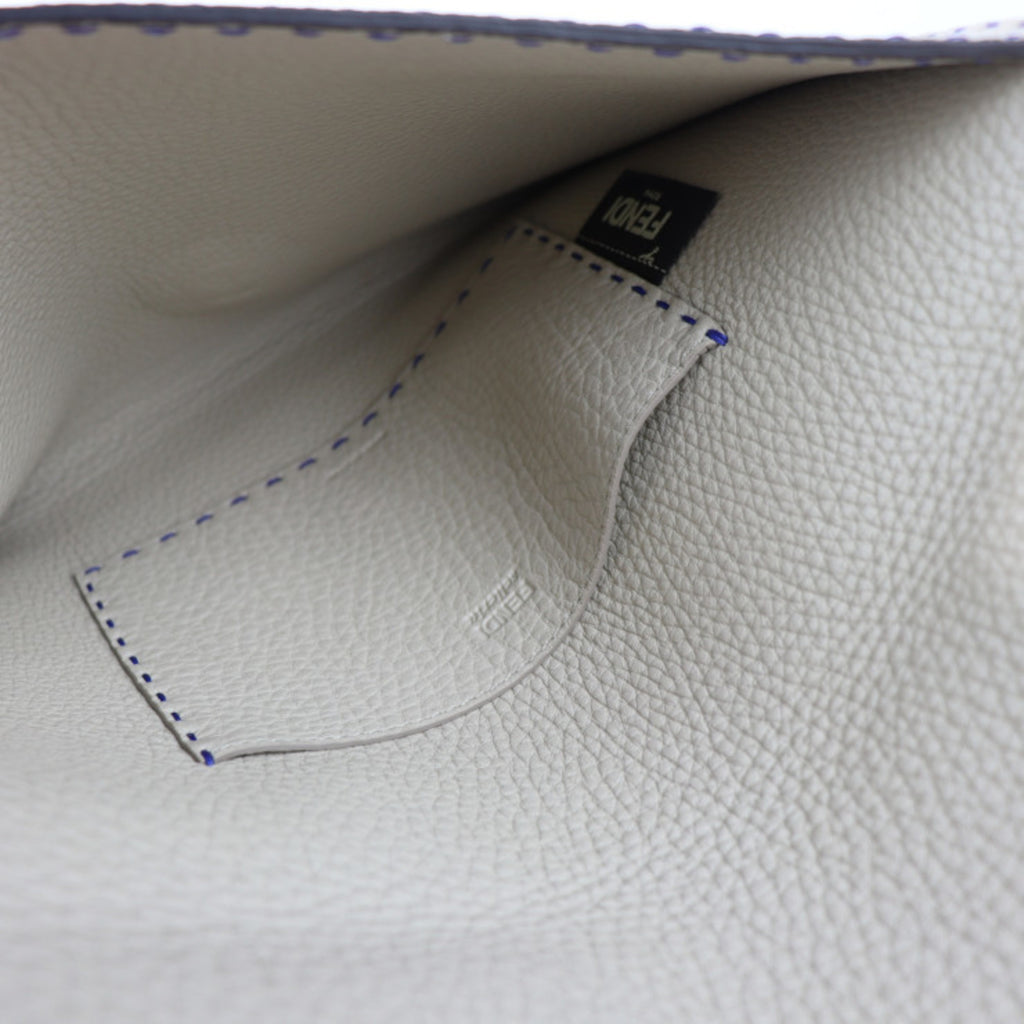 FENDI Fendi Alda 326 Selleria clutch bag 8N0104 leather blue series second turn lock