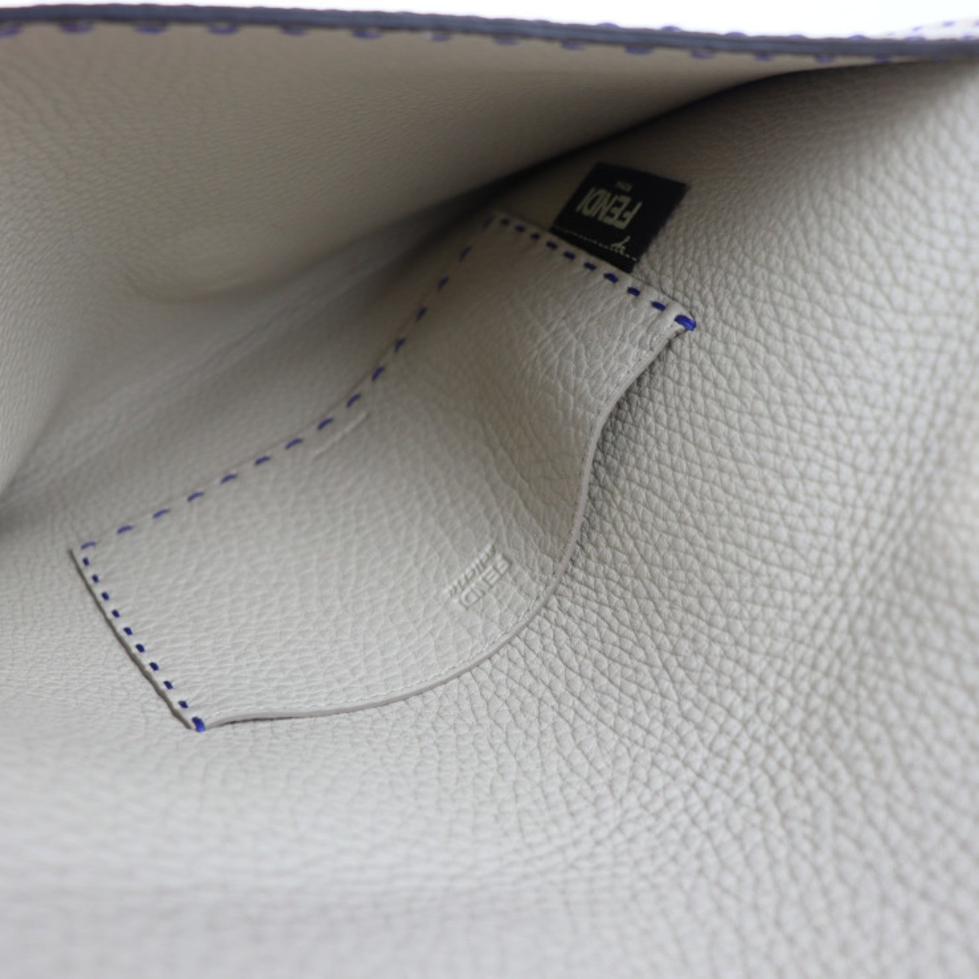 FENDI Fendi Alda 326 Selleria clutch bag 8N0104 leather blue series second turn lock