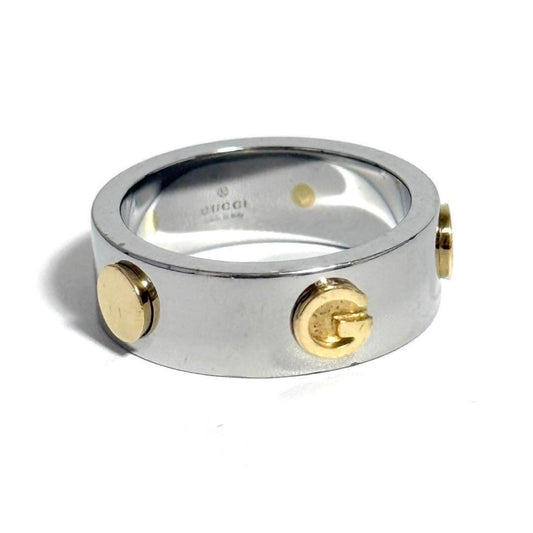 Gucci men's combination ring in stainless steel and gold