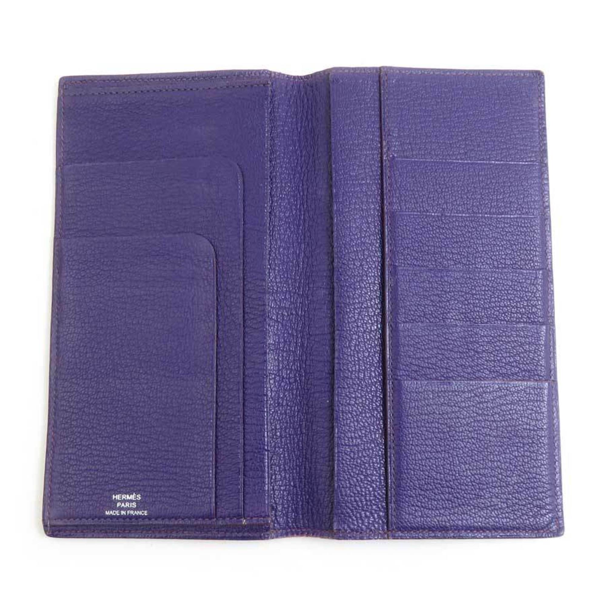 Hermes Hermès Men's Purple Leather Wallet e61217a