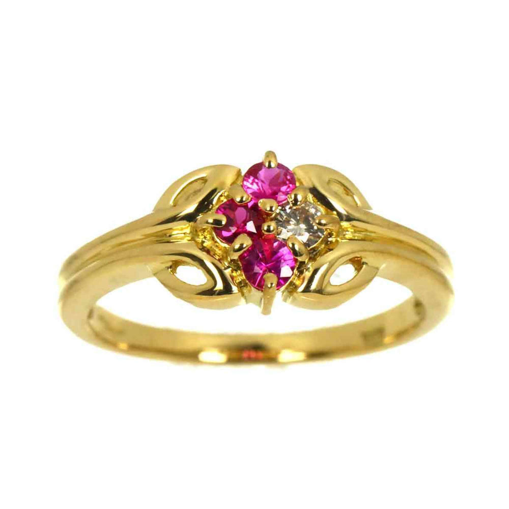 Christian Dior 1 Ring Sapphire Diamond 18K YG Yellow Gold 750 — Like New