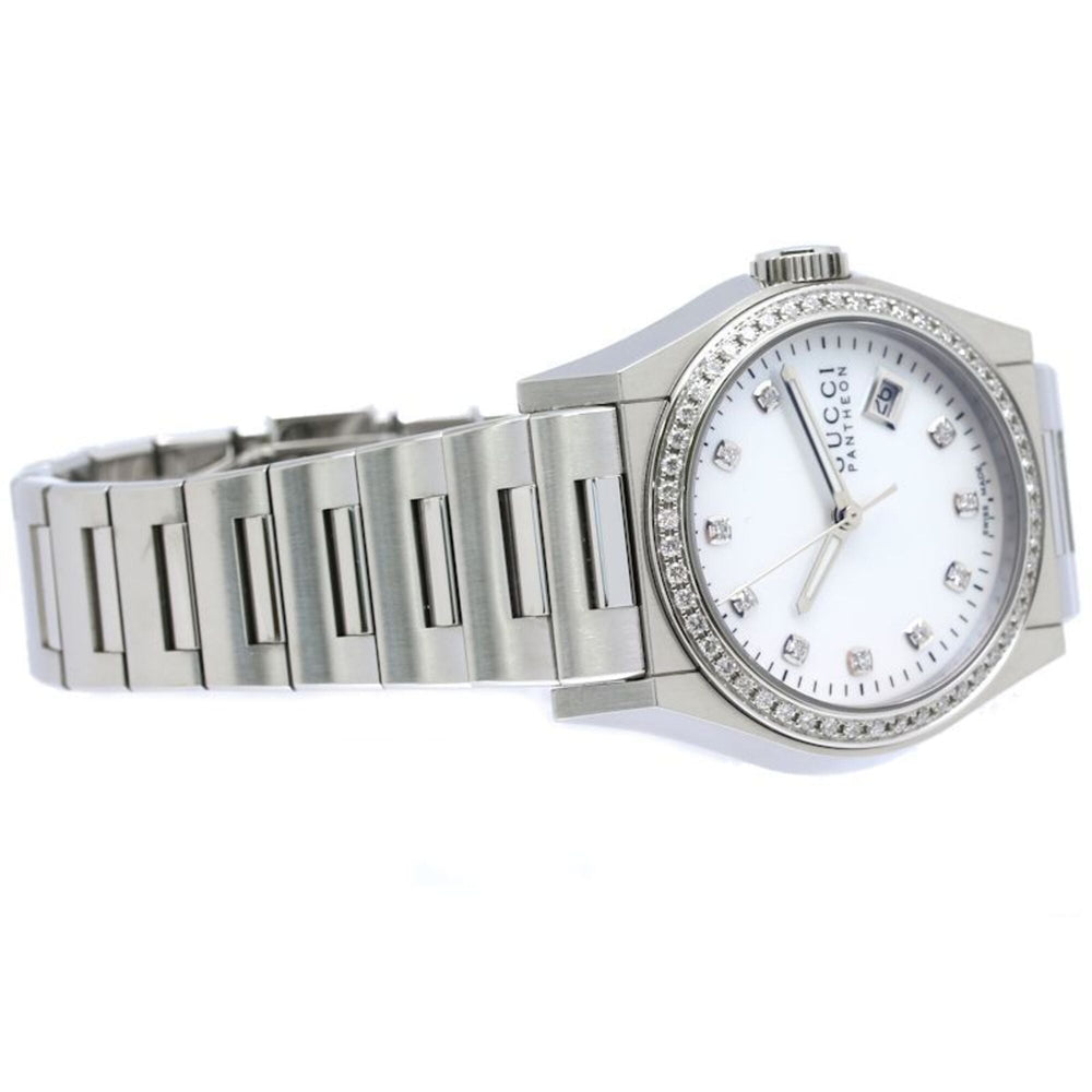GUCCI Pantheon Bezel Diamond 10P Watch YA115404 115.4 Boys' Stainless Steel 40561 — Good