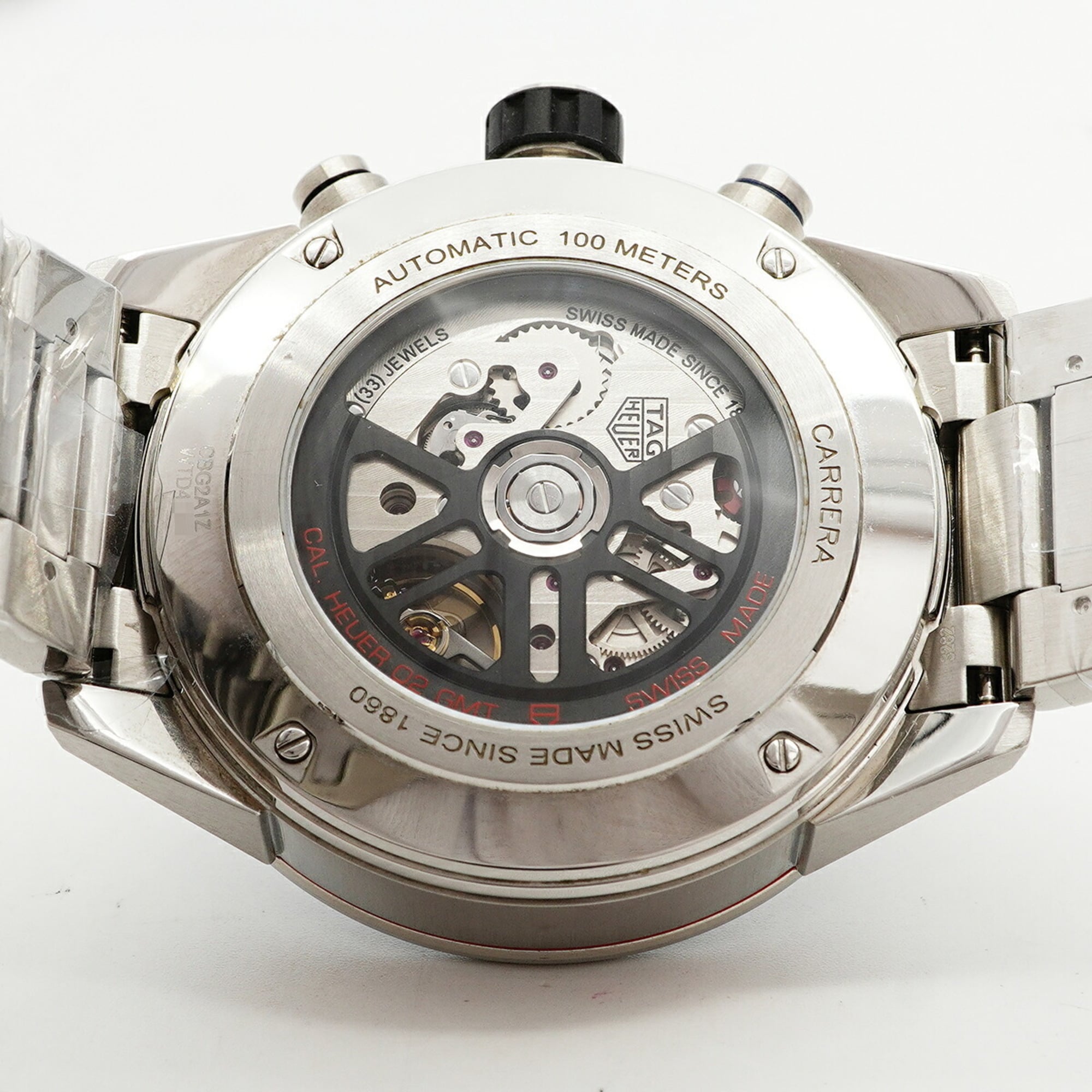TAG Heuer Carrera Calibre 02 GMT CBG2A1Z Skeleton Dial Men's Watch — Very Good