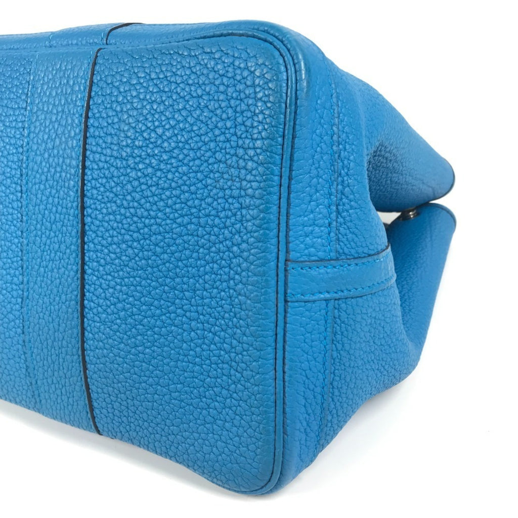 HERMES Garden Party PM 36 Handbag, Two-Tone Negonda Shoulder Bag, Tote Blue, Men's and Women's